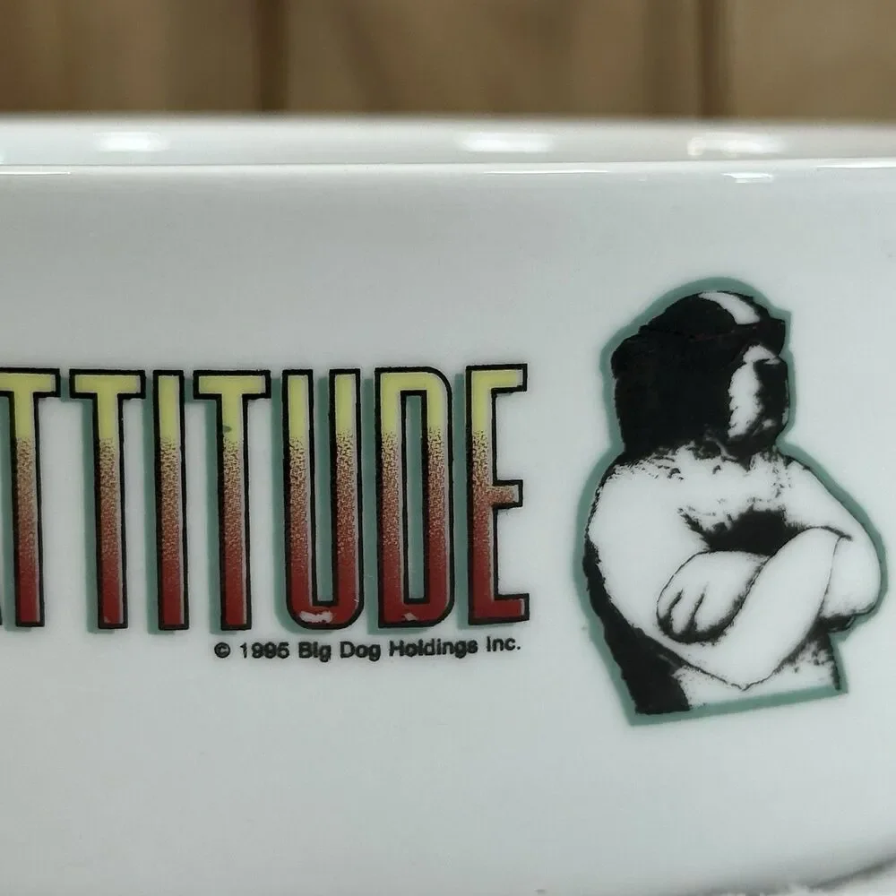 Vintage Big Dogs Dog Bowl Appetite With An Attitude 1995 Ceramic Bulldog Dish‎